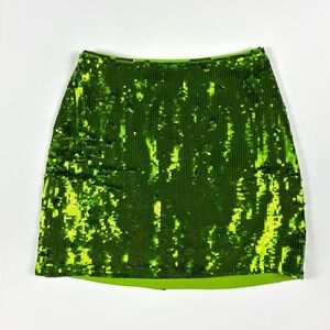 & Other Stories Green Sequin Mini Skirt